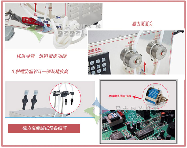 小型雙頭液體灌裝機細節