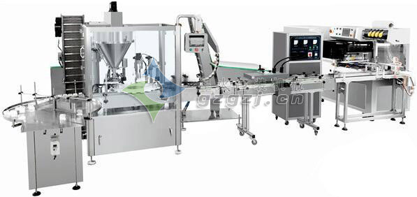 全自動瓶裝粉劑灌裝旋蓋生產線